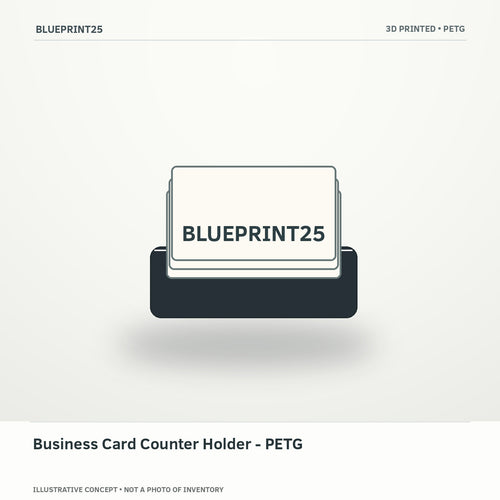 Business Card Counter Holder - PETG illustrative concept, main view; not a photo of finished inventory.