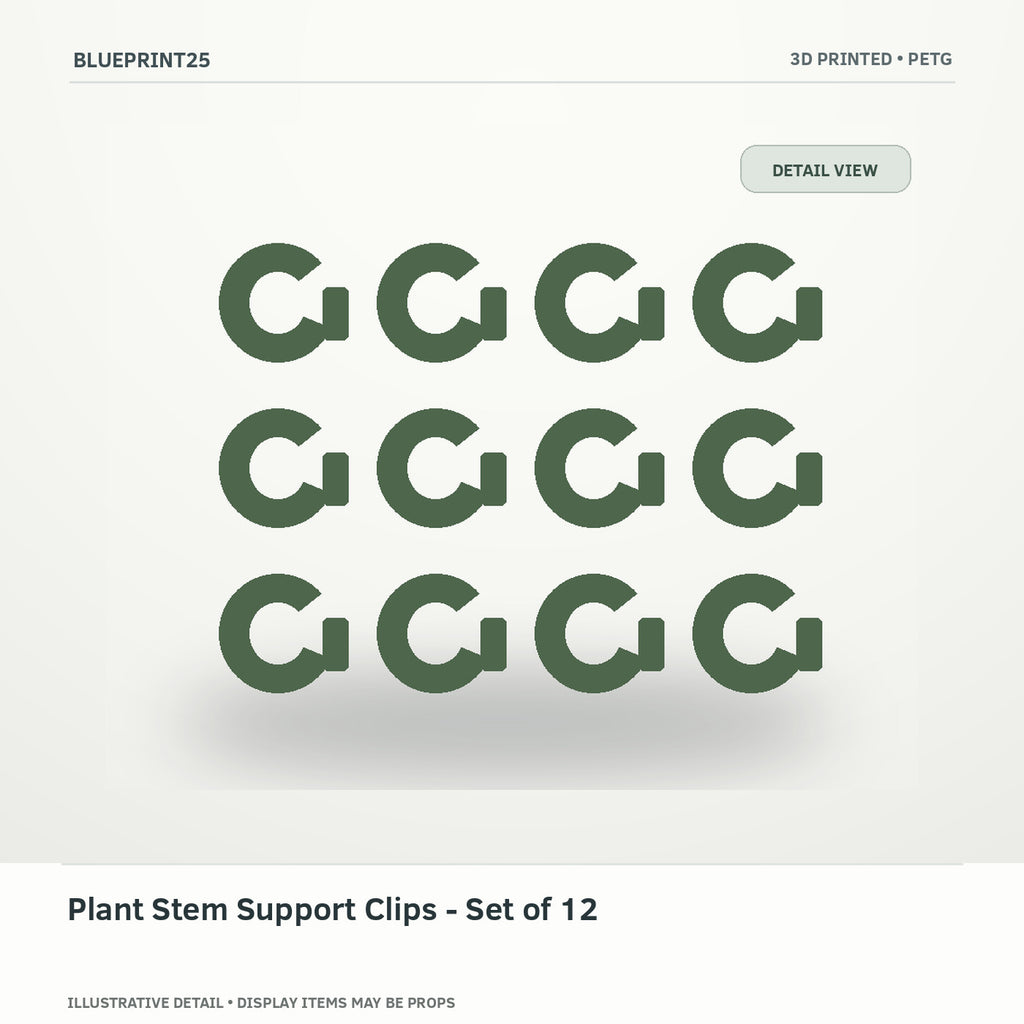 Plant Stem Support Clips - Set of 12 illustrative concept, detail view; final physical design has not been confirmed.