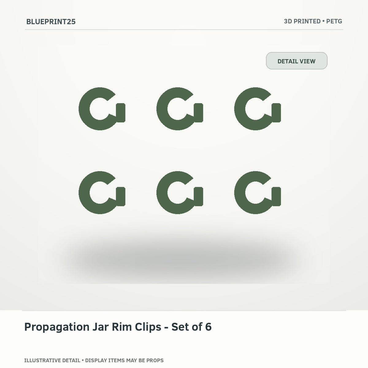 Propagation Jar Rim Clips - Set of 6 illustrative concept, detail view; final physical design has not been confirmed.